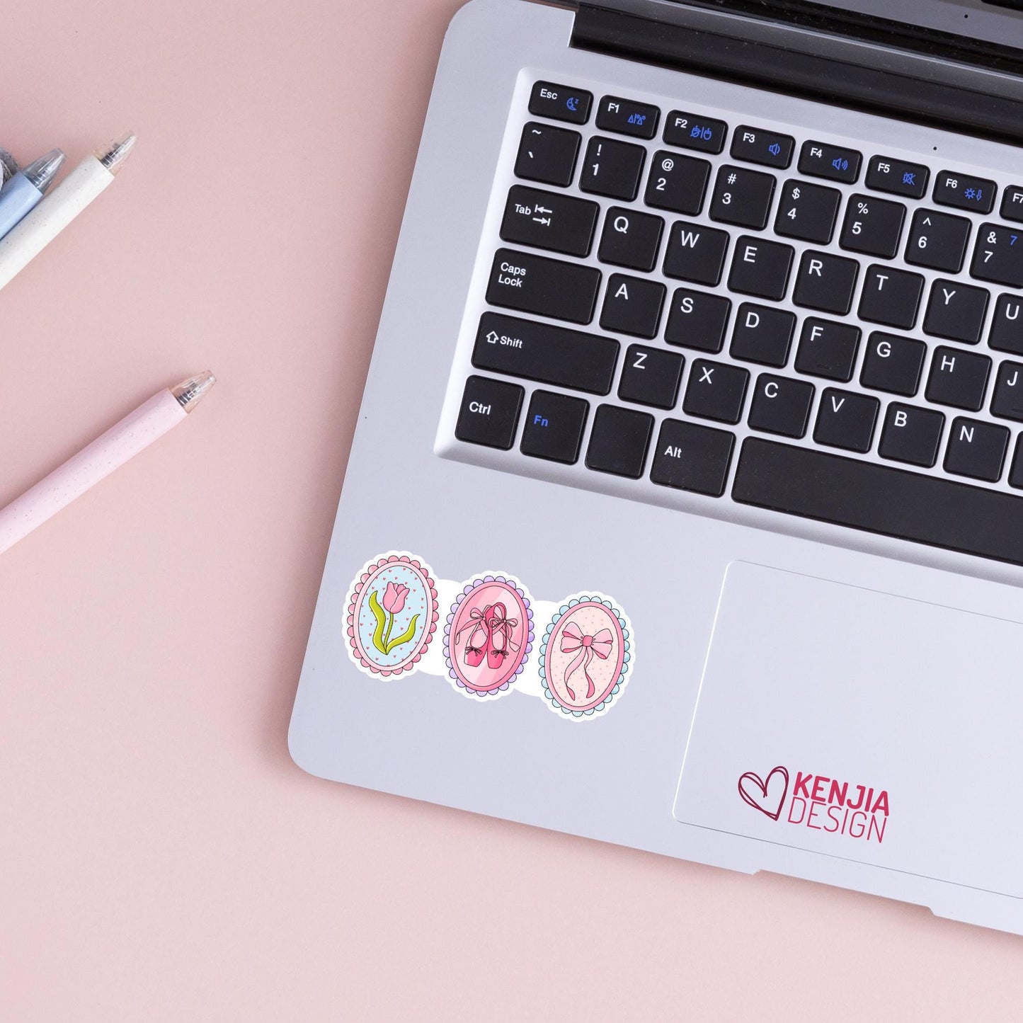 Soft Girl Stickers / Aesthetic Stickers / Tulip Flower Stickers / Pink Coquette Bow / Ballerina Gift / Laptop and Kindle Stickers
