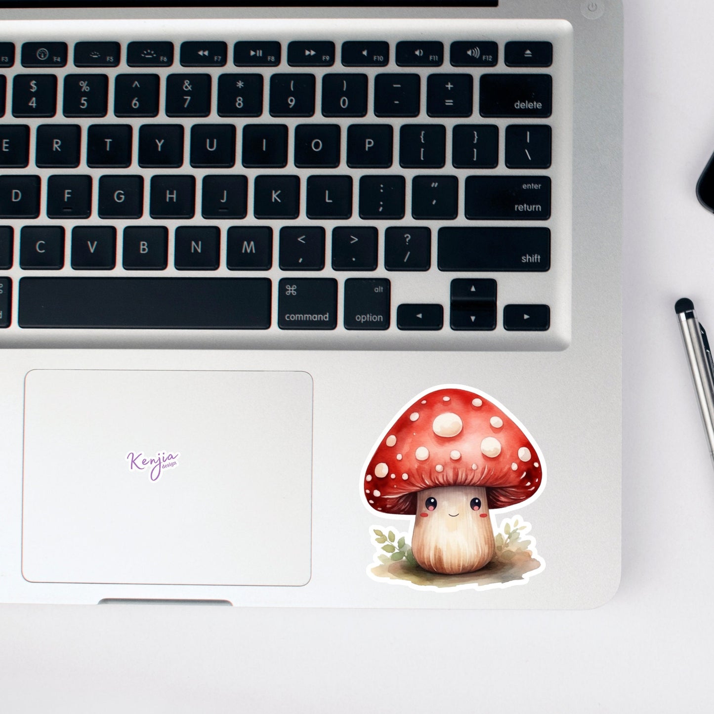 Cute handmade Kawaii Mushroom Stickers and Magnet with Flowers, Watercolor Style, Waterproof Vinyl for gift, planner, book, laptop stickers