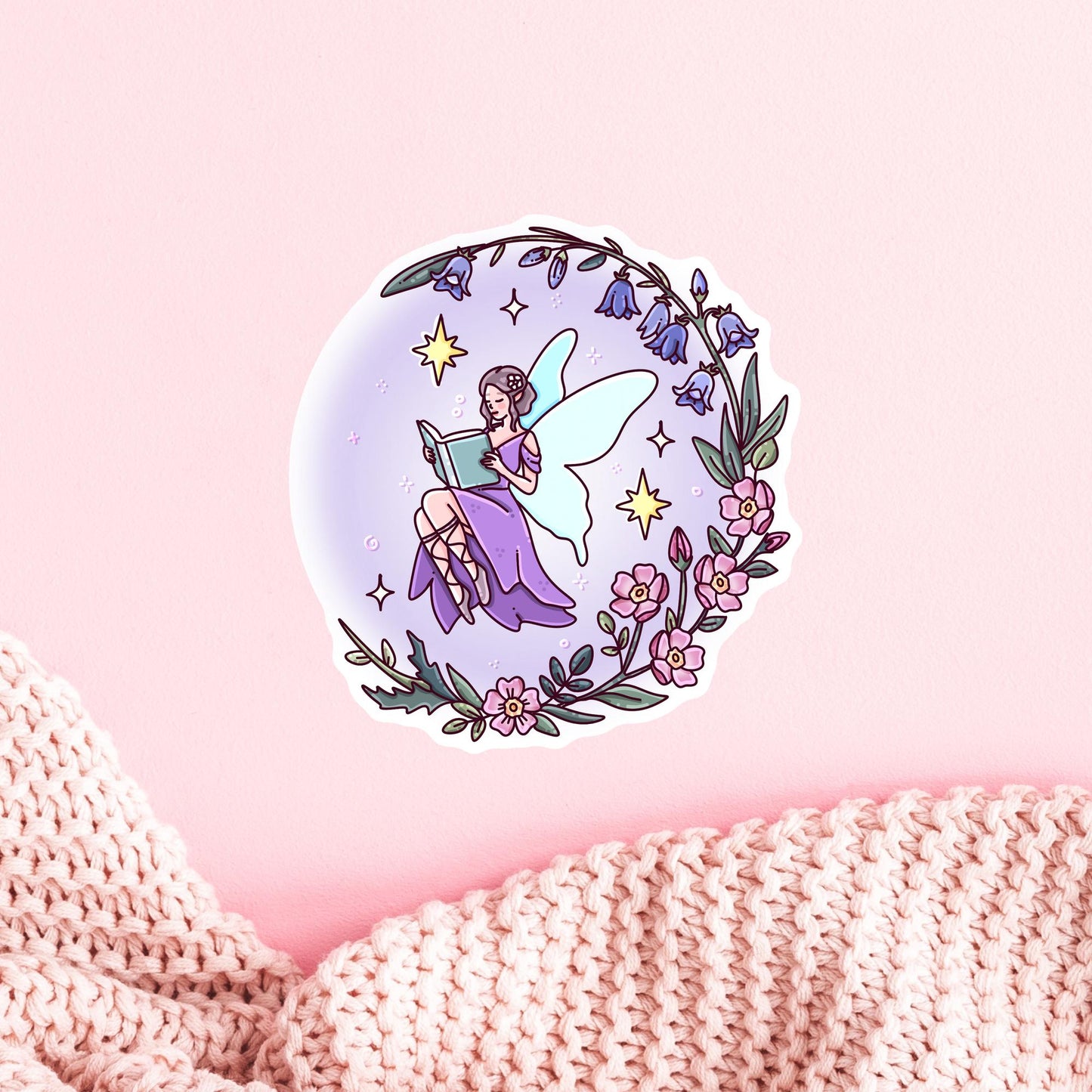 Fairy Tale Bookish Purple Sticker / Enchanted Reader Gift / Whimsical Decal / Dreamy Princess / Fantasy Aesthetic / Cute Present for Her