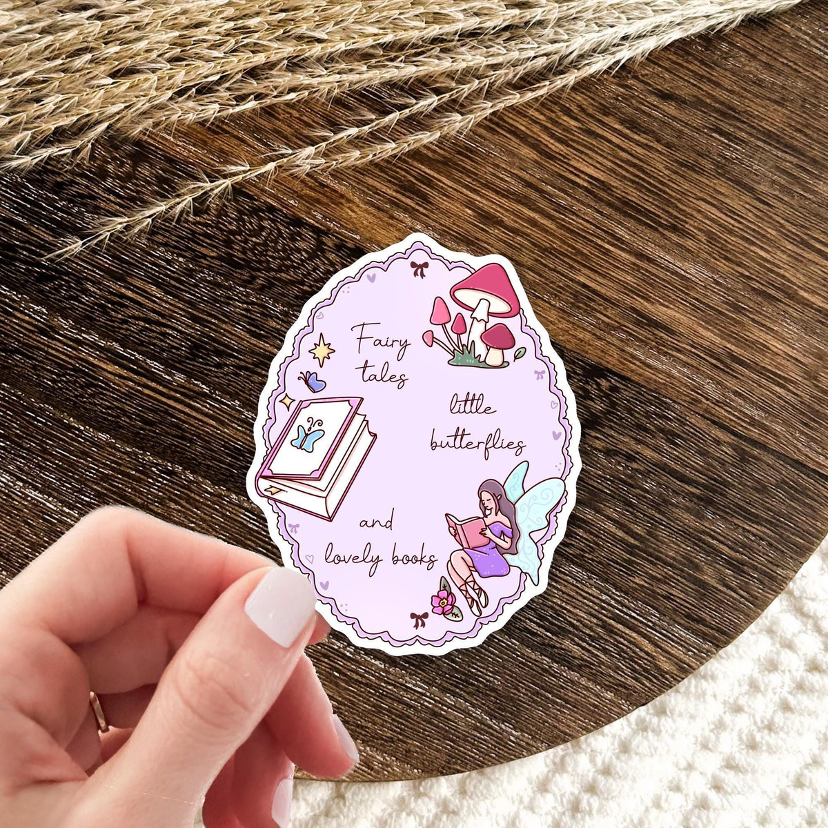 Fairy Tale Bookish Frame Sticker / Fantasy Reader Gift / Book Lover Decal / Witchy Aesthetic / Dark Academia / Magical Bibliophile