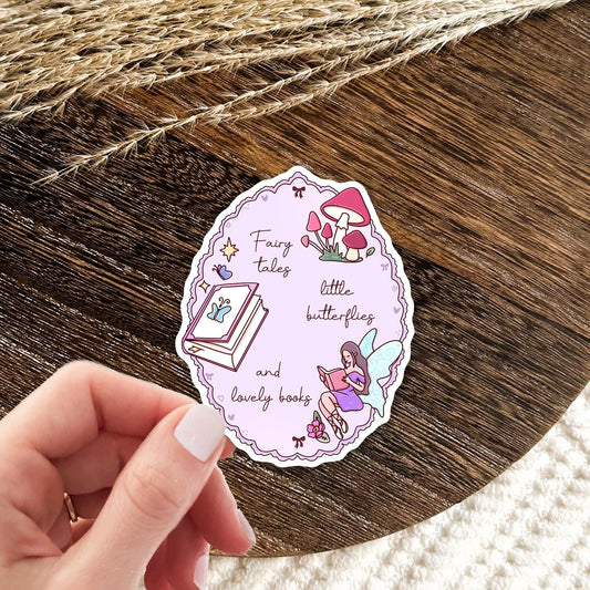 Fairy Tale Bookish Frame Sticker / Fantasy Reader Gift / Book Lover Decal / Witchy Aesthetic / Dark Academia / Magical Bibliophile