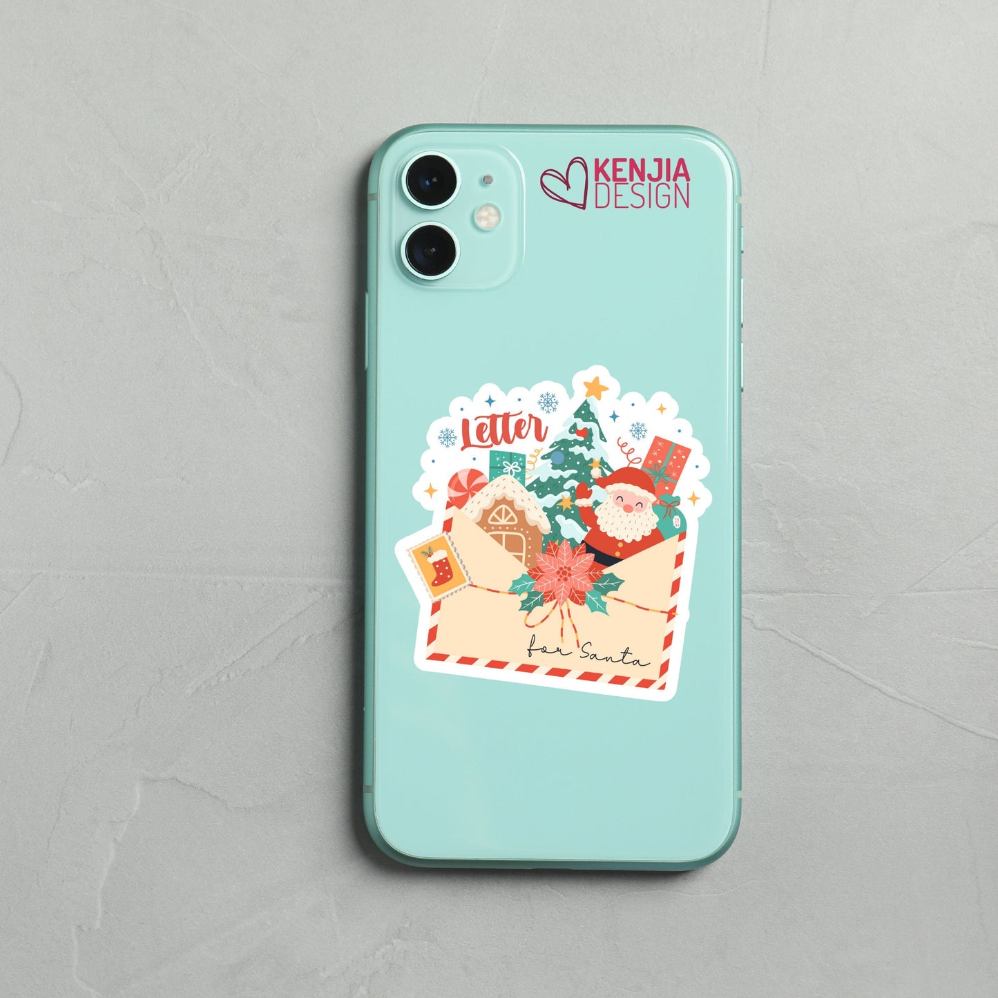 Cute Funny Letter for Santa Stickers  | Holiday Gifts Sticker for Planner Laptop Water Bottle, Kindle, Gift Card, Fridge Magnet