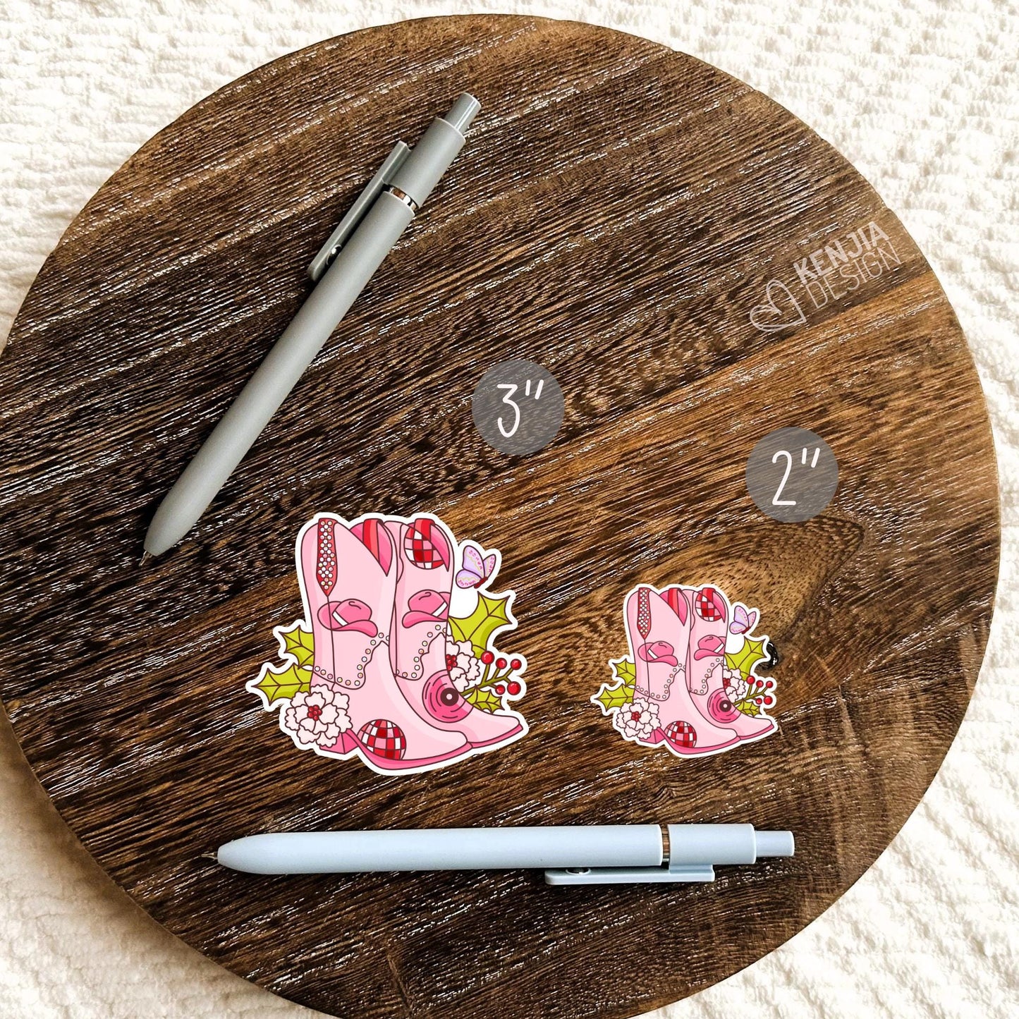 Christmas Cowgirl Boots Stickers / Western Christmas / Santa Cowgirl / Cowboy Vibes / Laptop & Kindle Stickers