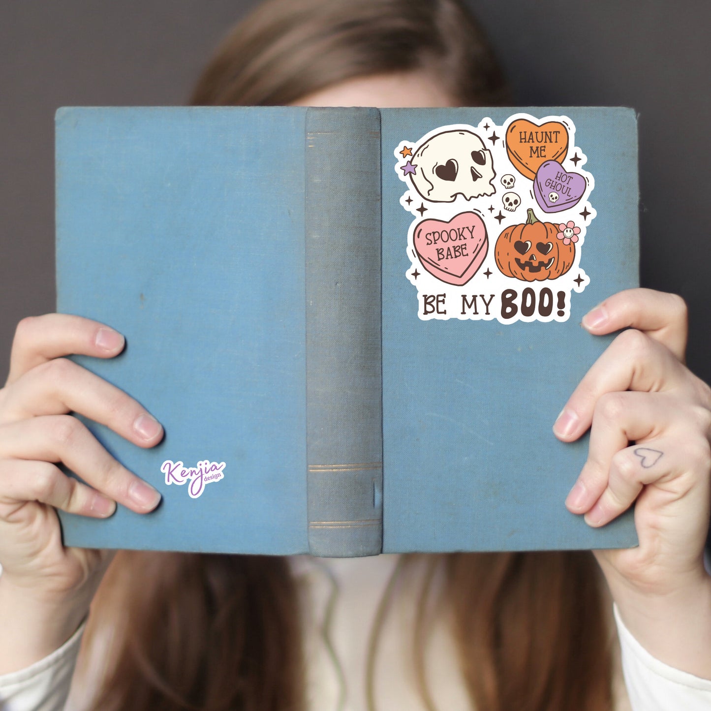Retro Halloween Valentine Little Candy Heart Halloween Sticker and Magnet, Vinyl stickers, Waterproof stickers for planner, book , laptop