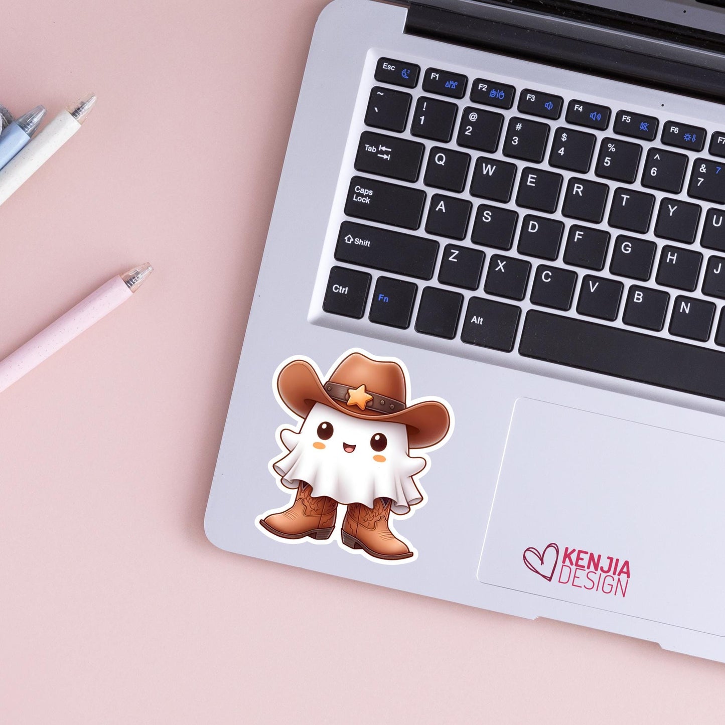 Halloweeen Ghost Cowboy Stickers / Howdy Cowboy Ghost Stickers / Western Ghost / Southern Twang Boujee Ghost / Laptop & Kindle Stickers
