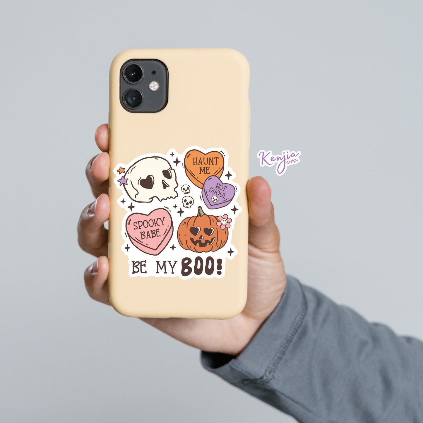 Retro Halloween Valentine Little Candy Heart Halloween Sticker and Magnet, Vinyl stickers, Waterproof stickers for planner, book , laptop