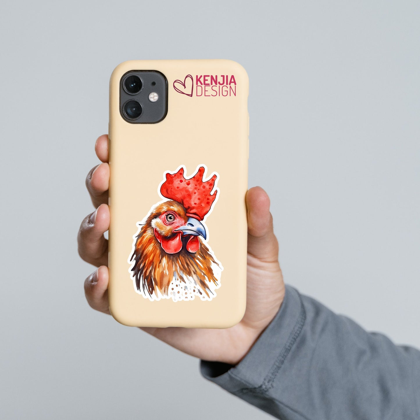 Cute Funny Rooster Chicken Stickers  | Watercolor Waterproof Sticker Farm for Planner Kindle Laptop Water Bottle Fridge Magnet