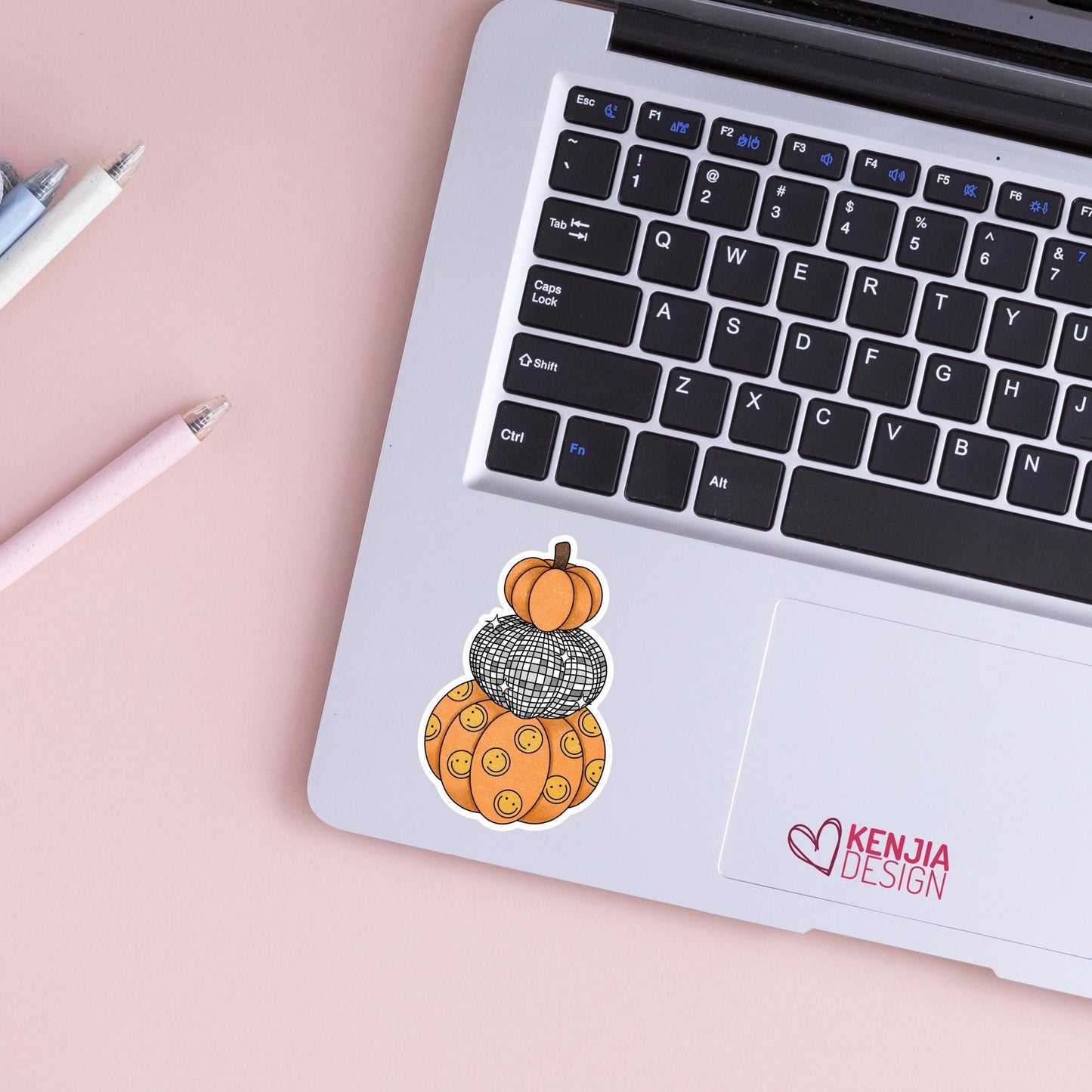 Disco Pumpkins Sticker / Groovy Pumpkin Sticker / Retro Halloween Pumpkin / Cute Smiley Face / Laptop & Kindle Stickers