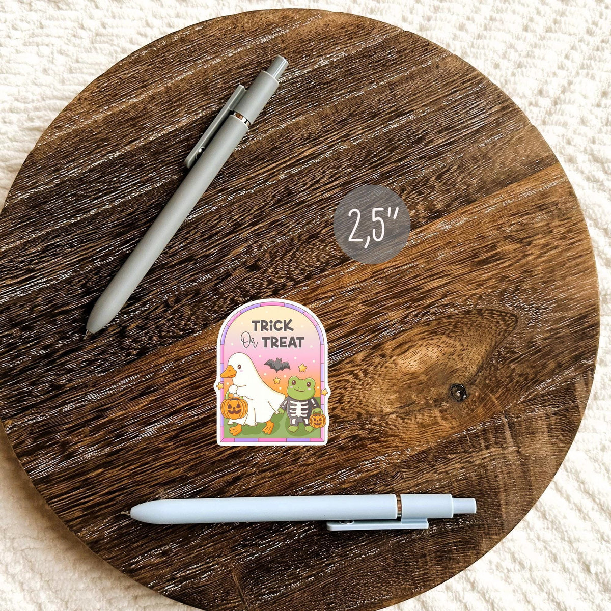 Halloween Goose Sticker / Trick Or Treat Gift / Cute Frog Skeleton Decal / Spooky Season Kawaii Animals / Ghost Costume Pumpkin Lover