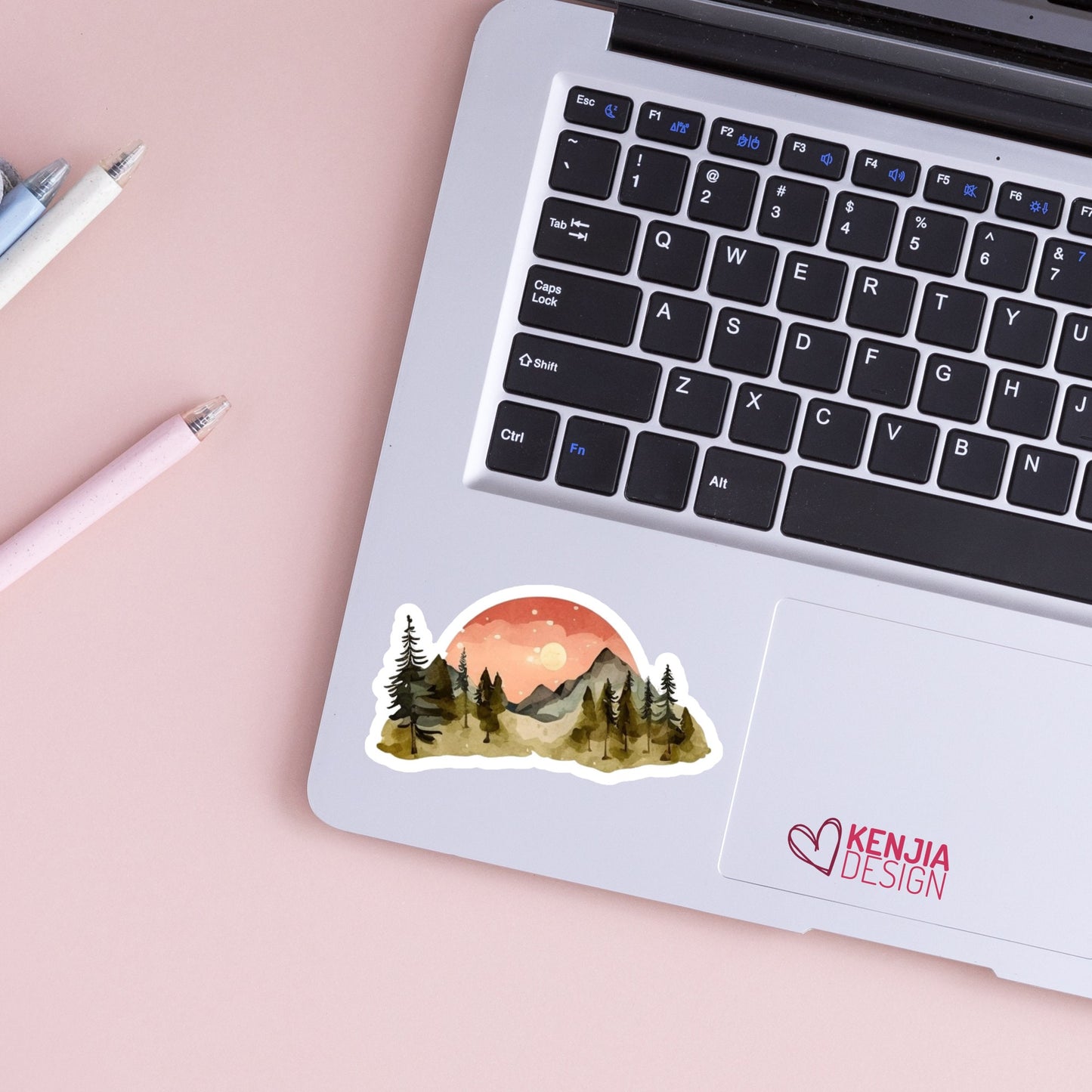 Mountain Sticker / Nature Stickers / Landscape Waterproof Vinyl Stickers / Pine Tree Forest Lover / Wildlife Gifts Laptop Stickers
