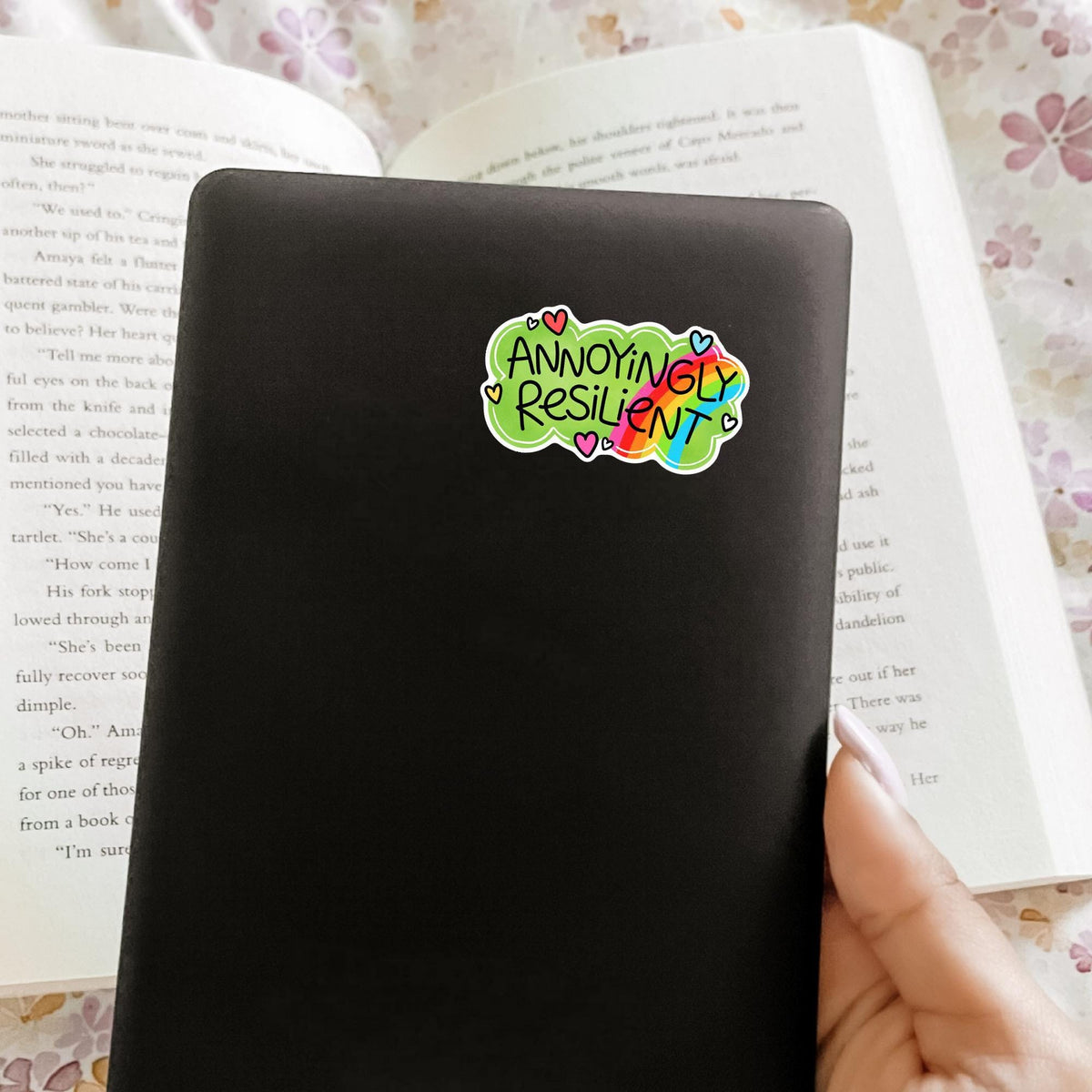 Annoyingly Resilient Sticker / Mental Health Gift / Funny Rainbow Decal / Self Love Club / Therapy Encouragement / Cute Motivational Quote