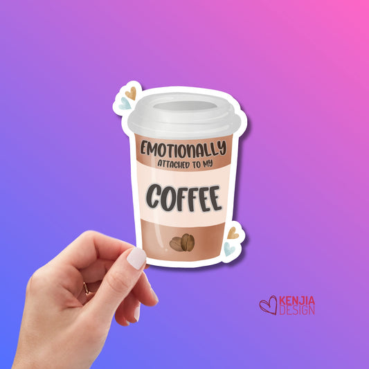 Emotional Support Coffee Stickers and Fridge Magnets, Coffee Lover addict Girl Gift, Caffeine Queen Decor, Coffee mom and nurses for Jars