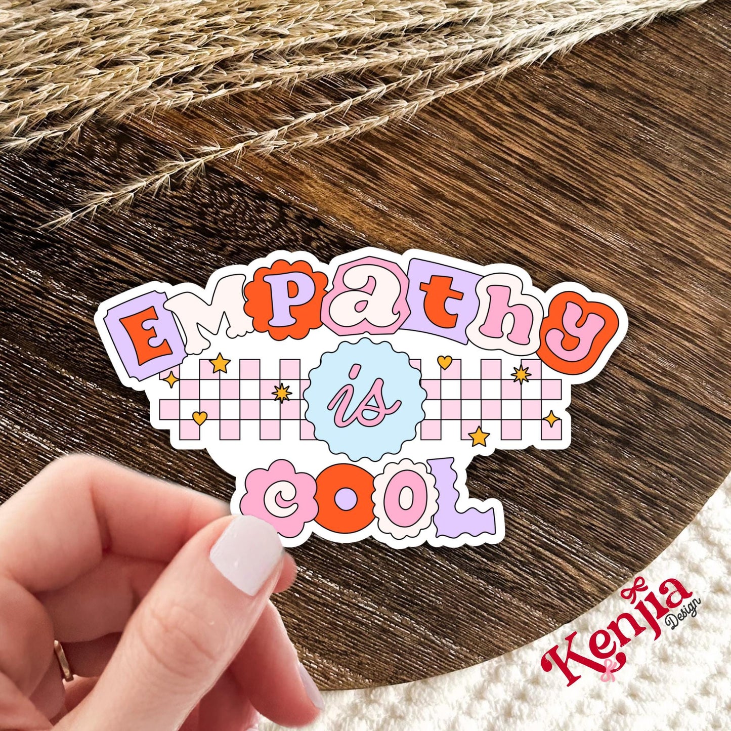 Empathy is Cool Stickers / Mental Health Positive Quote / Water Bottle Sticker / Motivational Kindle Stickers