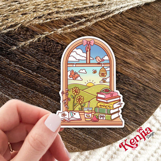 Summer Reading Window Sticker / Book stickers / Booktok / Kindle Stickers / Book Lover Gift / Bookish Merch