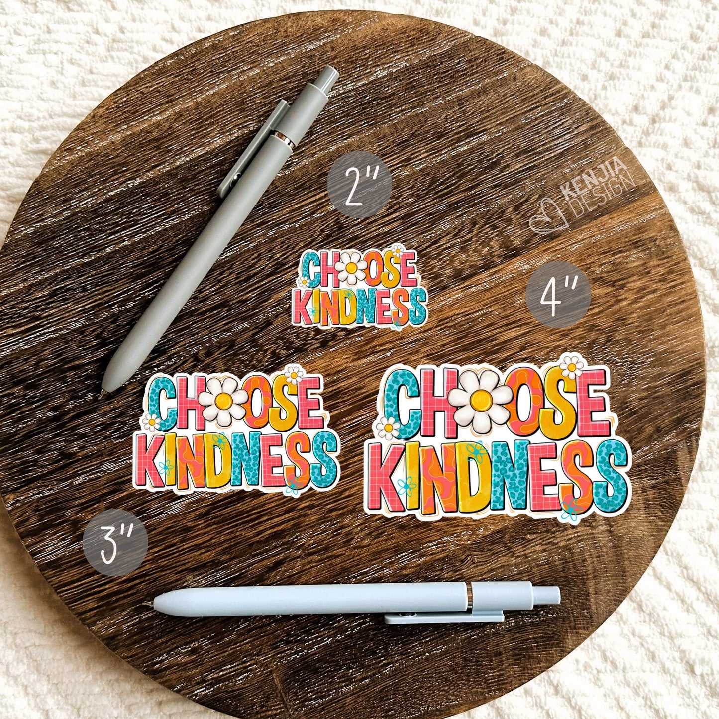Choose Kindness Stickers  /Retro Teacher Positive Affirmation / Be Kind Mom / Hand Drawn Daisies / Inspirational Self Love