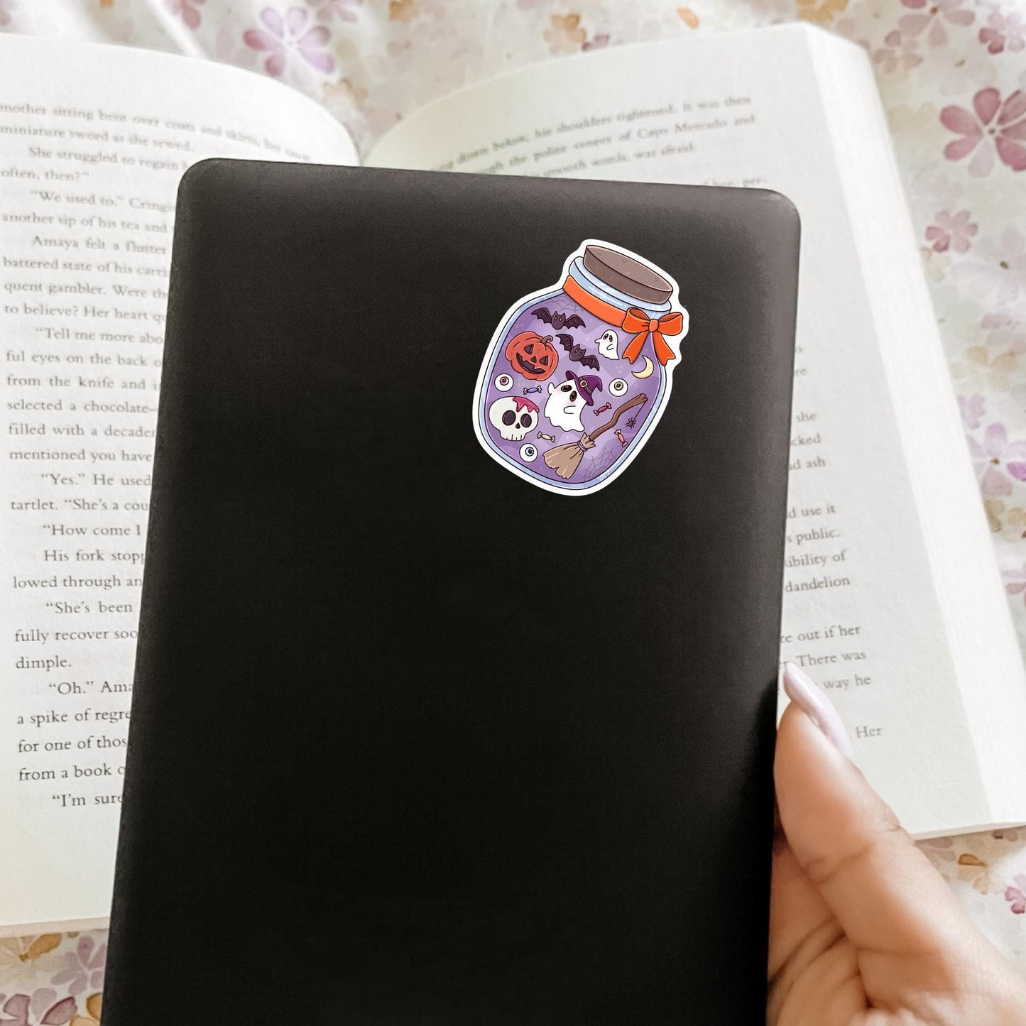 Halloween Jar Sticker / Spooky Season / Cute Creepy Decal / Witchy Vibes / Pumpkin Aesthetic / Cozy Fall Gift Idea / Haunted Kitchen