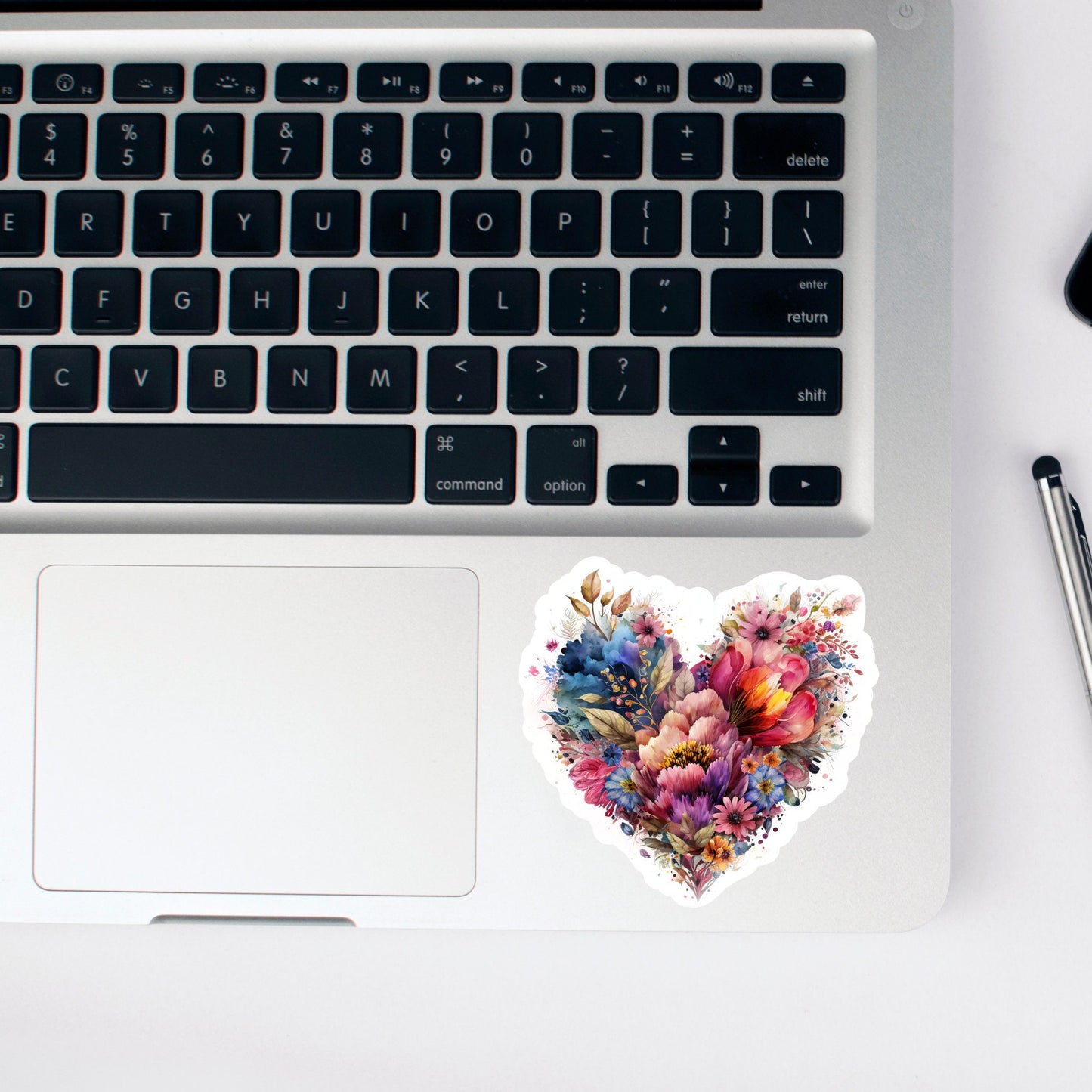Beautiful Vintage Floral Heart, Waterproof and Dishwasher Safe Handmade cute Vinyl Sticker for gift, planner, book and laptop stickers