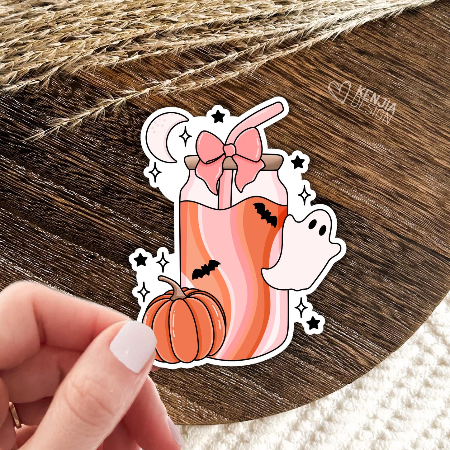 Spooky Drink Stickers / Halloween Stickers / Spooky Season / Ice Coffee Stickers / Ghost Stickers / Pumpkin Stickers