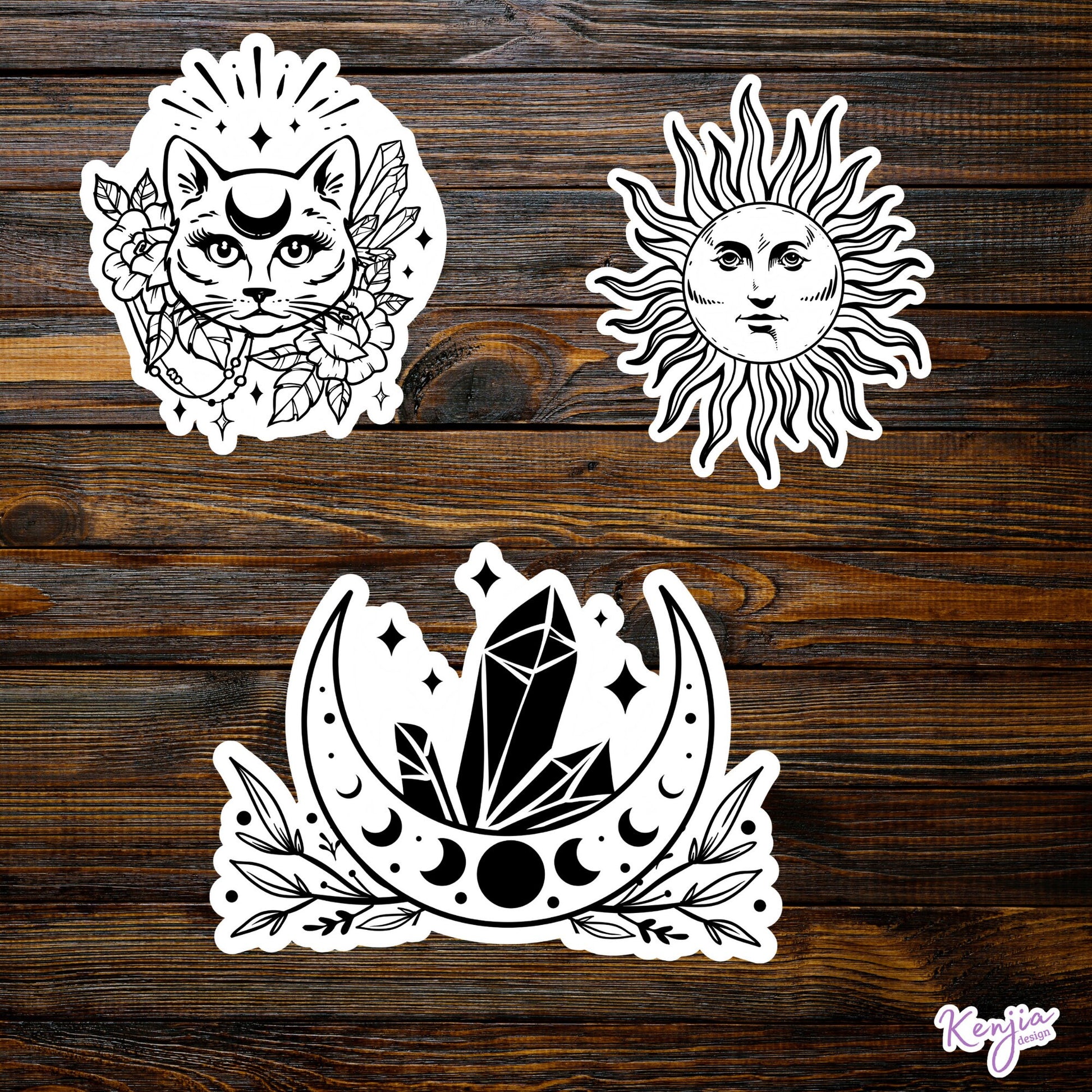Goth Magical Stickers | Custom Vinyl Stickers | Kenjia Design
