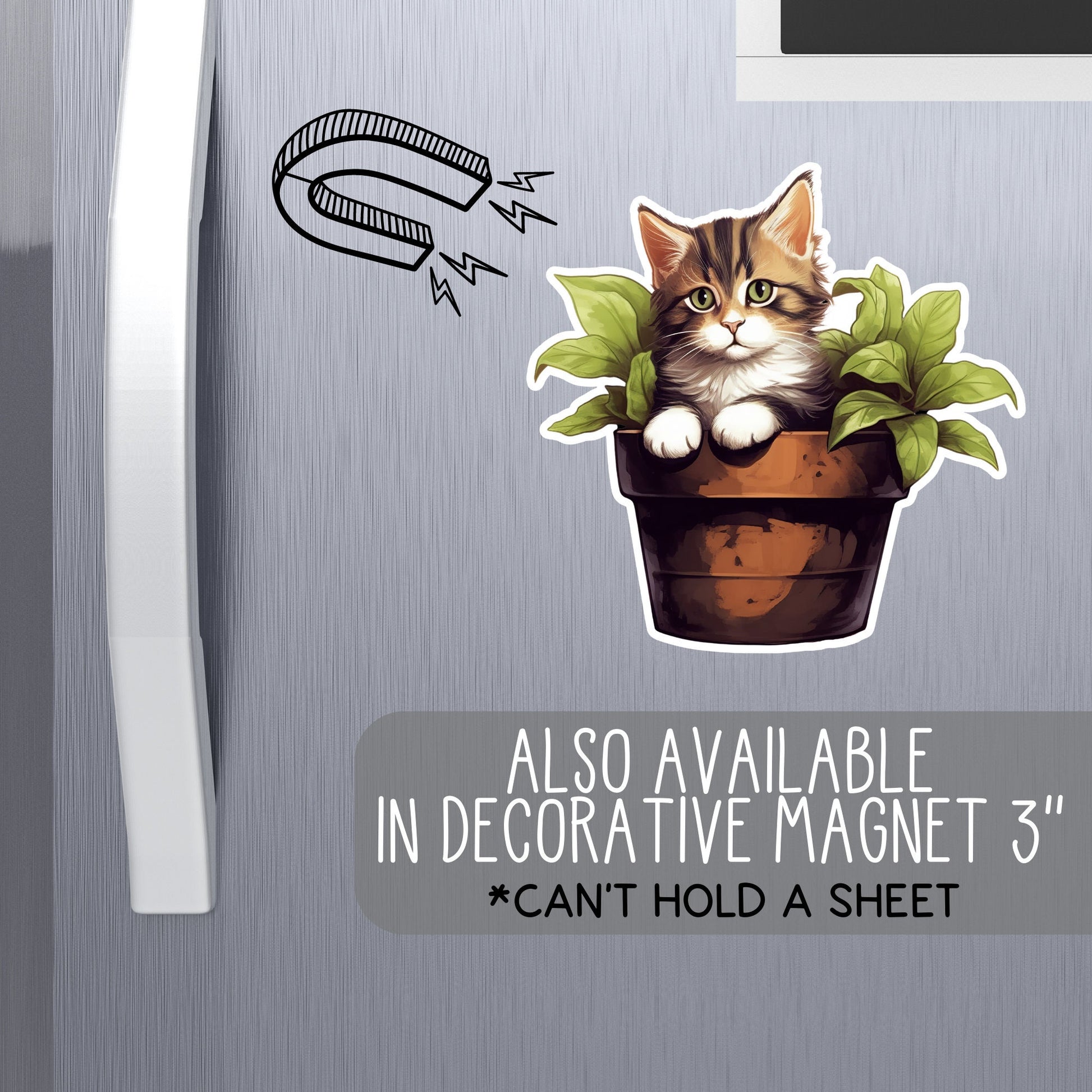 Cat Sticker with Plants | Cute Cat Stickers | Kenjia Design