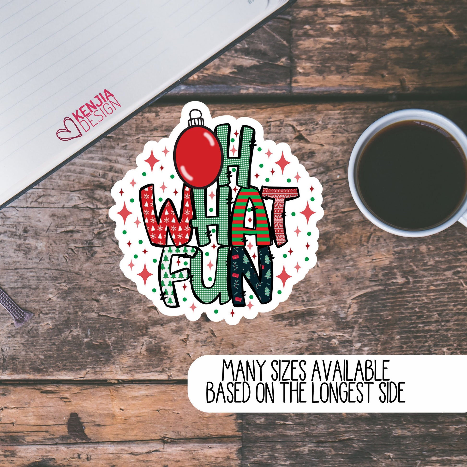 Cute Christmas Stickers | Christmas Fridge Ornaments | Kenjia Design