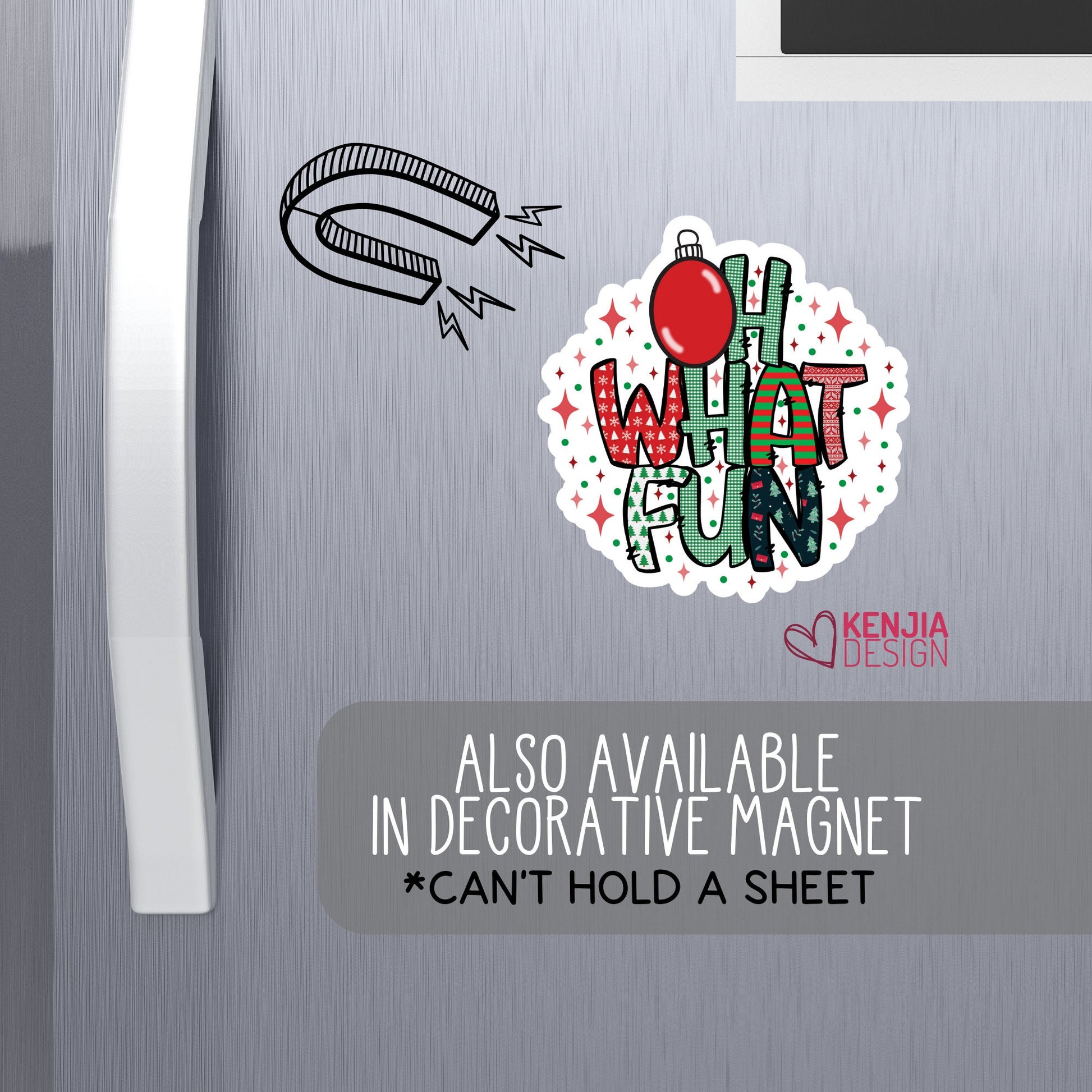 Cute Christmas Stickers | Christmas Fridge Ornaments | Kenjia Design